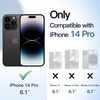 image:imageJETech Magnetic Case for iPhone 14 Pro Deep Purple  Compatible with MagSafe Solid Color Matte TPU Frame Clear Back Shockproof BumperSpace Black