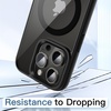 image:imageJETech Magnetic Case for iPhone 14 Pro Max Deep Purple  Compatible with MagSafe Solid Color Matte TPU Frame Clear Back Shockproof BumperSpace Black