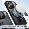 image:imageJETech Magnetic Case for iPhone 14 Pro Max Deep Purple  Compatible with MagSafe Solid Color Matte TPU Frame Clear Back Shockproof BumperSpace Black