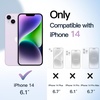 image:imageJETech Magnetic Case for iPhone 14 Purple  Compatible with MagSafe Solid Color Matte TPU Frame Clear Back Shockproof BumperPurple
