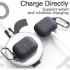 image:imageJETech Silicone Case for AirPods Pro 21 with Keychain Black  Cover Hard PC Interior Shockproof Protection Front LED VisibleBlack