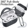 image:imageJETech Silicone Case for AirPods Pro 21 with Keychain Black  Cover Hard PC Interior Shockproof Protection Front LED VisibleBlack