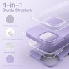 image:imageJETech Silicone Case for iPhone 13 Black  Silky Soft Touch Shockproof Protection Scratch Resistant Microfiber LiningLight Purple