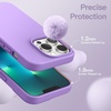 image:imageJETech Silicone Case for iPhone 13 Black  Silky Soft Touch Shockproof Protection Scratch Resistant Microfiber LiningLight Purple