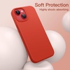 image:imageJETech Silicone Case for iPhone 13 Black  Silky Soft Touch Shockproof Protection Scratch Resistant Microfiber LiningOrange Red