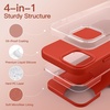 image:imageJETech Silicone Case for iPhone 13 Black  Silky Soft Touch Shockproof Protection Scratch Resistant Microfiber LiningOrange Red