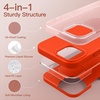 image:imageJETech Silicone Case for iPhone 13 Black  Silky Soft Touch Shockproof Protection Scratch Resistant Microfiber LiningOrange Red