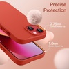 image:imageJETech Silicone Case for iPhone 13 Black  Silky Soft Touch Shockproof Protection Scratch Resistant Microfiber LiningOrange Red