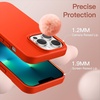 image:imageJETech Silicone Case for iPhone 13 Black  Silky Soft Touch Shockproof Protection Scratch Resistant Microfiber LiningOrange Red