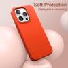 image:imageJETech Silicone Case for iPhone 13 Black  Silky Soft Touch Shockproof Protection Scratch Resistant Microfiber LiningOrange Red