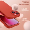 image:imageJETech Silicone Case for iPhone 13 Black  Silky Soft Touch Shockproof Protection Scratch Resistant Microfiber LiningOrange Red