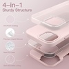 image:imageJETech Silicone Case for iPhone 13 Black  Silky Soft Touch Shockproof Protection Scratch Resistant Microfiber LiningPink