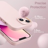 image:imageJETech Silicone Case for iPhone 13 Black  Silky Soft Touch Shockproof Protection Scratch Resistant Microfiber LiningPink