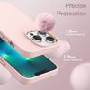 image:imageJETech Silicone Case for iPhone 13 Black  Silky Soft Touch Shockproof Protection Scratch Resistant Microfiber LiningPink