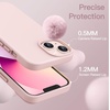 image:imageJETech Silicone Case for iPhone 13 Black  Silky Soft Touch Shockproof Protection Scratch Resistant Microfiber LiningPink