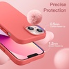 image:imageJETech Silicone Case for iPhone 13 Black  Silky Soft Touch Shockproof Protection Scratch Resistant Microfiber LiningPink Pomelo