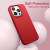 image:imageJETech Silicone Case for iPhone 13 Black  Silky Soft Touch Shockproof Protection Scratch Resistant Microfiber LiningRed