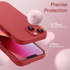 image:imageJETech Silicone Case for iPhone 13 Black  Silky Soft Touch Shockproof Protection Scratch Resistant Microfiber LiningRed
