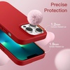 image:imageJETech Silicone Case for iPhone 13 Black  Silky Soft Touch Shockproof Protection Scratch Resistant Microfiber LiningRed