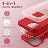image:imageJETech Silicone Case for iPhone 13 Black  Silky Soft Touch Shockproof Protection Scratch Resistant Microfiber LiningRed