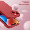 image:imageJETech Silicone Case for iPhone 14 Plus Black  Silky Soft Touch Shockproof Protection Scratch Resistant Microfiber LiningRed