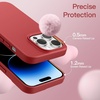 image:imageJETech Silicone Case for iPhone 14 Plus Black  Silky Soft Touch Shockproof Protection Scratch Resistant Microfiber LiningRed