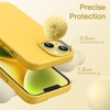 image:imageJETech Silicone Case for iPhone 14 Plus Black  Silky Soft Touch Shockproof Protection Scratch Resistant Microfiber LiningYellow