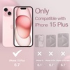 image:imageJETech Silicone Case for iPhone 15 Plus Black  Silky Soft Touch Shockproof Protection Scratch Resistant Microfiber LiningPink