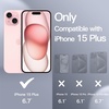 image:imageJETech Silicone Case for iPhone 15 Plus Black  Silky Soft Touch Shockproof Protection Scratch Resistant Microfiber LiningWhite