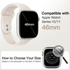 image:imageJETech Waterproof Case for Apple Watch Series 1110 46mm Black  with Screen Protector Builtin Tempered Glass Film Hard PC Protection High Touch SensitivitySilver