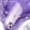 image:imageJETech Wavy Case for iPhone 14 Plus Purple  Cute Wavy Design Shockproof Protection Hard Clear PC Back Comfortable GripPurple
