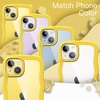 image:imageJETech Wavy Case for iPhone 14 Plus Purple  Cute Wavy Design Shockproof Protection Hard Clear PC Back Comfortable GripYellow