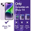 image:imageJETech Wavy Case for iPhone 14 Purple  Cute Wavy Design Shockproof Protection Hard Clear PC Back Comfortable GripPurple