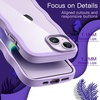 image:imageJETech Wavy Case for iPhone 14 Purple  Cute Wavy Design Shockproof Protection Hard Clear PC Back Comfortable GripPurple