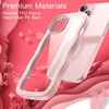 image:imageJETech Wavy Case for iPhone 15 Plus Pink  Cute Wavy Design Shockproof Protection Hard Clear PC Back Comfortable GripPink