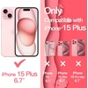 image:imageJETech Wavy Case for iPhone 15 Plus Pink  Cute Wavy Design Shockproof Protection Hard Clear PC Back Comfortable GripPink