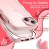 image:imageJETech Wavy Case for iPhone 15 Plus Pink  Cute Wavy Design Shockproof Protection Hard Clear PC Back Comfortable GripPink