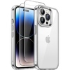 image:imageJETech 3 in 1 Case for iPhone 14 Pro AntiYellowing Clear  2 Tempered Glass Screen Protectors Shockproof Bumper Phone CoverClear