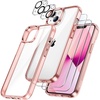 image:imageJETech 5 in 1 Case for iPhone 13 AntiYellowing Clear  2 Tempered Glass Screen Protectors 2 Camera Lens Protectors Shockproof Bumper Phone CoverRose Gold