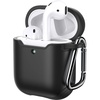 image:imageJETech Case for AirPods 21 with Keychain Black  Cover PC and TPU Material Shockproof ProtectionBlack