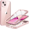 image:imageJETech Case for iPhone 13 360 Protection Black  Builtin Screen Protector AntiScratch 360 Degree Full Body RuggedPink