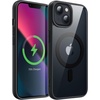 image:imageJETech Magnetic Case for iPhone 13 Blue  Compatible with MagSafe Solid Color Matte TPU Frame Clear Back Shockproof BumperBlack