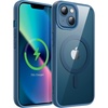image:imageJETech Magnetic Case for iPhone 13 Blue  Compatible with MagSafe Solid Color Matte TPU Frame Clear Back Shockproof BumperBlue