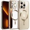 image:imageJETech Magnetic Case for iPhone 13 Pro Max Gold  Compatible with MagSafe Camera Lens Protection Electroplated TPU Frame Shockproof ProtectionGold