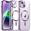 image:imageJETech Magnetic Case for iPhone 14 Light Purple  Compatible with MagSafe Camera Lens Protection Electroplated TPU Frame Shockproof ProtectionLight Purple