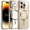image:imageJETech Magnetic Case for iPhone 14 Pro Gold  Compatible with MagSafe Camera Lens Protection Electroplated TPU Frame Shockproof ProtectionGold