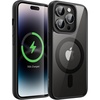 image:imageJETech Magnetic Case for iPhone 14 Pro Max Deep Purple  Compatible with MagSafe Solid Color Matte TPU Frame Clear Back Shockproof BumperSpace Black