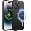 image:imageJETech Magnetic Silicone Case for iPhone 14 Pro Black  Compatible with MagSafe Silky Soft Touch Full Camera Lens Protection Shock Absorbing Phone CoverBlack