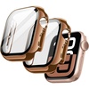 image:imageJETech Plated Case for Apple Watch Series 1110 46mm Gold  Builtin Tempered Glass Screen Protector Metallic Finish High Touch Sensitivity Full ProtectionCopper Rose Gold