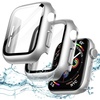 image:imageJETech Waterproof Case for Apple Watch Series 1110 46mm Black  with Screen Protector Builtin Tempered Glass Film Hard PC Protection High Touch SensitivitySilver
